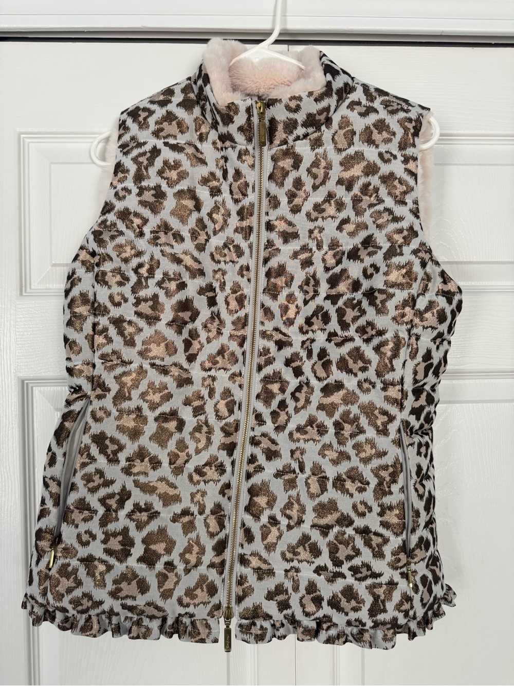 Lilly Pulitzer Leopard-Print Quilted Vest in Pink and Brown